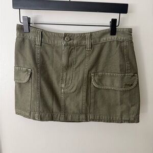 TNA Khaki Mini Skirt with Button Detail